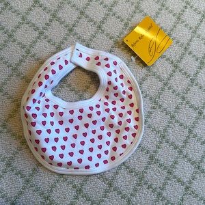 Roberta Roller Rabbit, pink heart bib, NWT